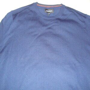 Bonobos Men's Crewneck Sweater Sz. L Extra Fine Merino Wool Slim Fit Navy Blue